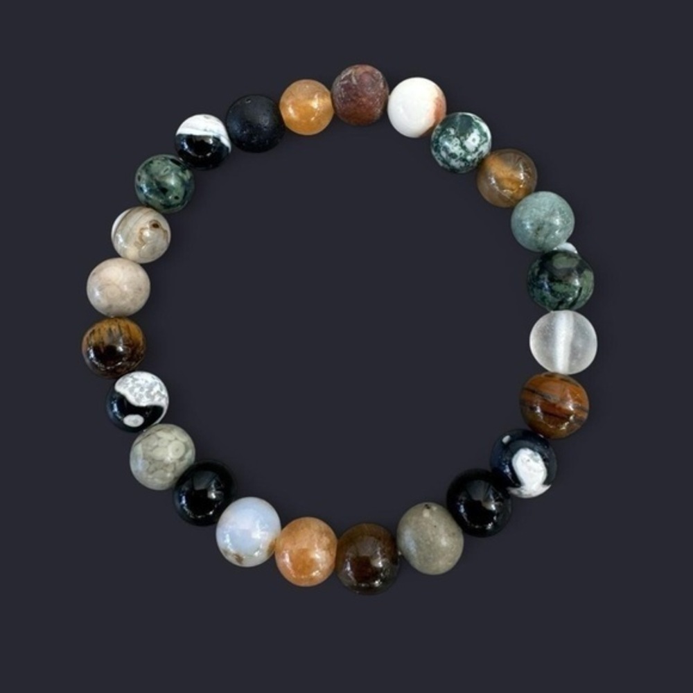 Mixed Gemstone Bead Bracelet 8mm